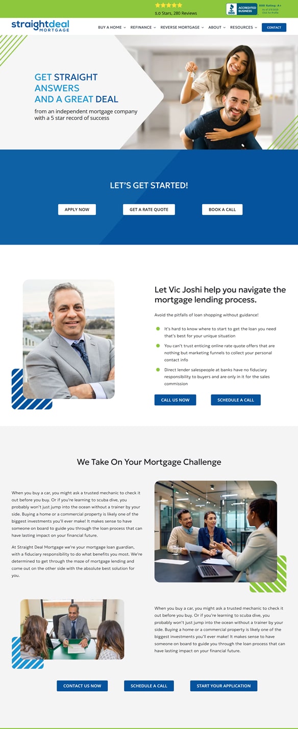 Mortgage broker web design