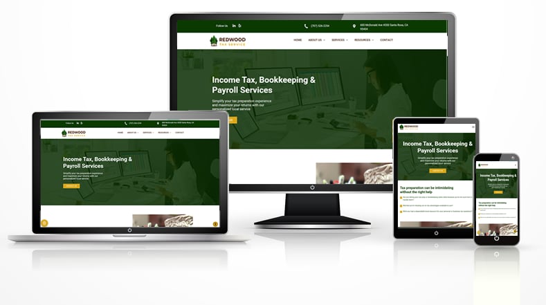 Portfolio Redwood Tax Service responsive web design