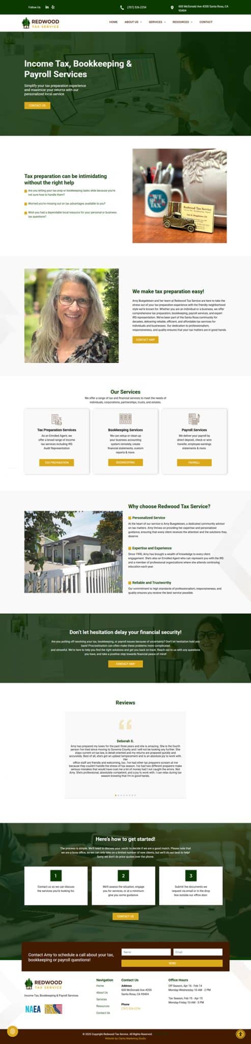 Financial services website after redesign