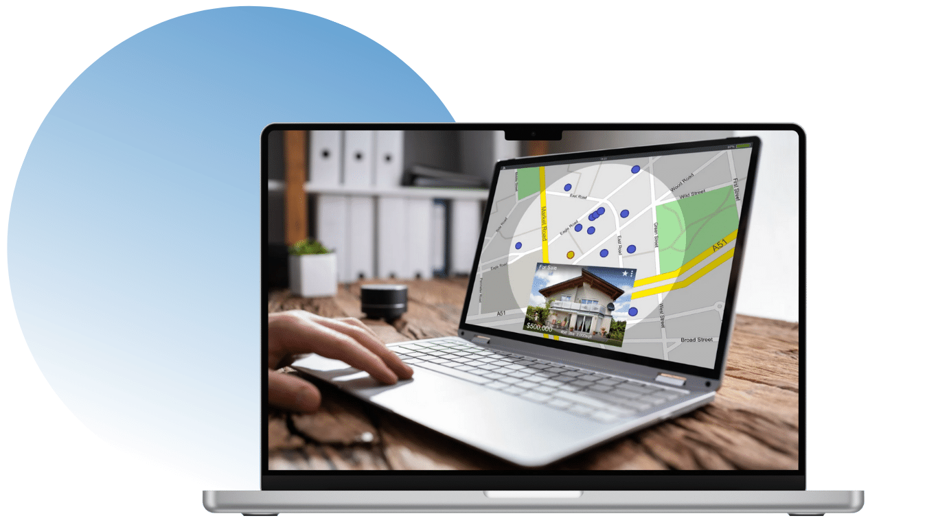 Selecting a home using a map