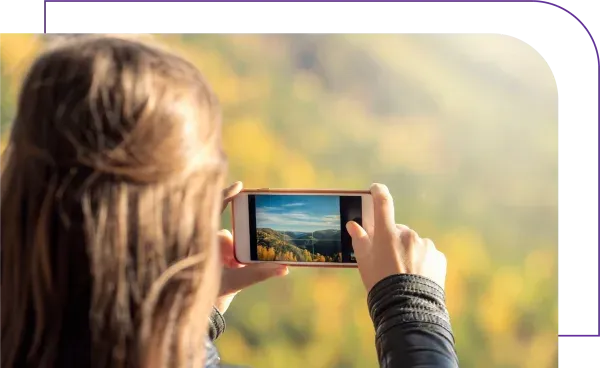 women capture the scenery