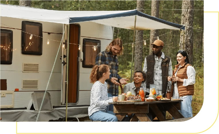 RV Park MS section 4 campervan with teams