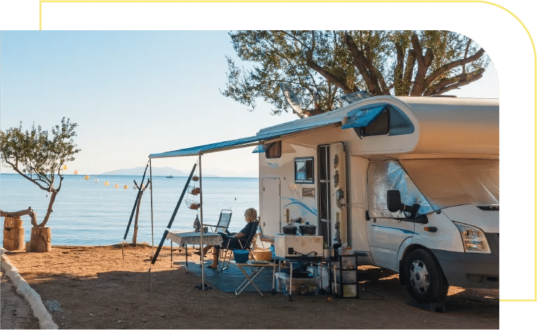 RV Park MS why work image 2 campervan on beach
