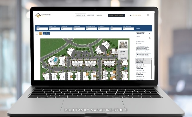 Better multifamily apartment website on laptop screen