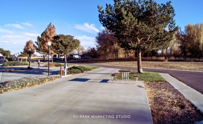 RV park empty campsite