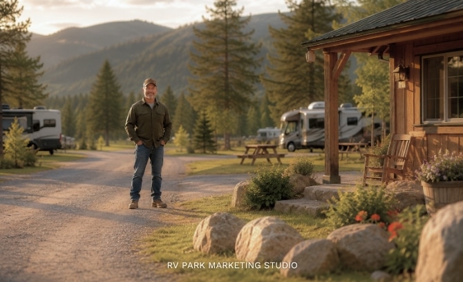 RV park owner manager at campground office