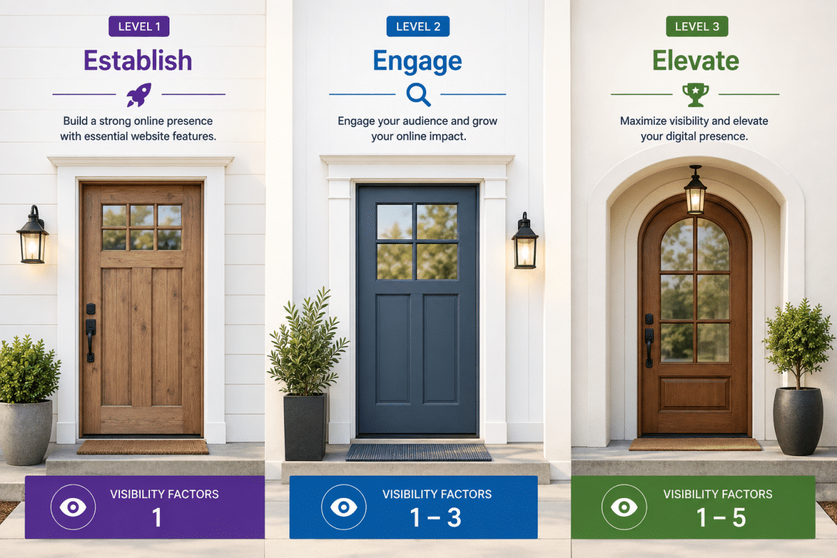 Real estate marketing studio plan levels